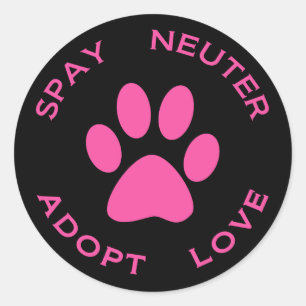 Spay Neuter Adoptiert Liebe Runder Aufkleber