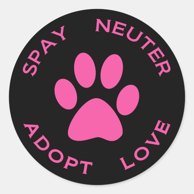 Spay Neuter Adoptiert Liebe Runder Aufkleber (Vorderseite)