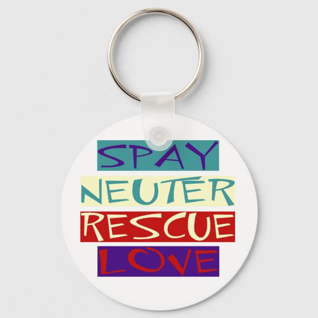 Spay Neuter Rescue Love Schlüsselanhänger (Vorderseite)