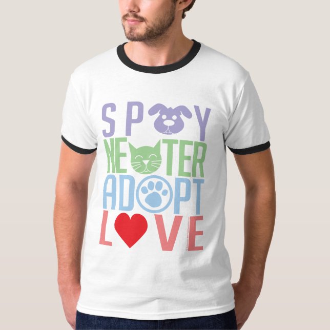 Spay Neutrum adoptieren Liebe 2 T-Shirt (Vorderseite)