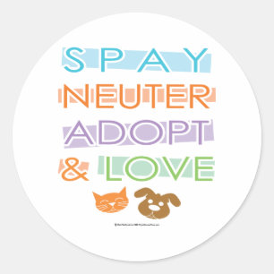 Spay Neutrum adoptieren Liebe Runder Aufkleber