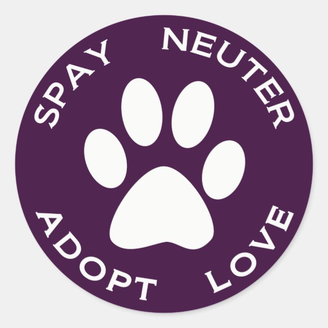 Spay Neutrum adoptieren Liebe Runder Aufkleber (Vorderseite)
