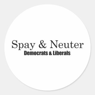 Spay und Neuter Liberals Runder Aufkleber
