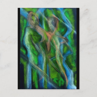 Spaziergang am Fluss Postkarte