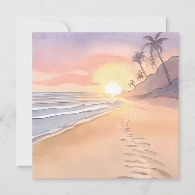 Spaziergang am Strand | Aquarellfarbenkarte (Vorderseite)