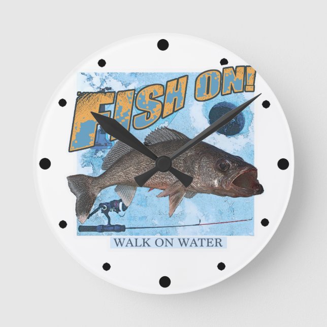 Spaziergang auf dem Wasserweg Runde Wanduhr (Vorderseite)