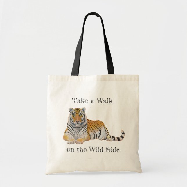 Spaziergang auf Wild Side Tiger Tragetasche (Vorne)