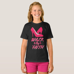 Spaziergang durch das Glaube Hot Pink Bible Zitat  T-Shirt