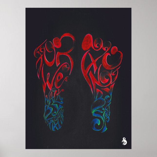 Spaziergang durch den Glauben (schwarz) Poster (Vorne)
