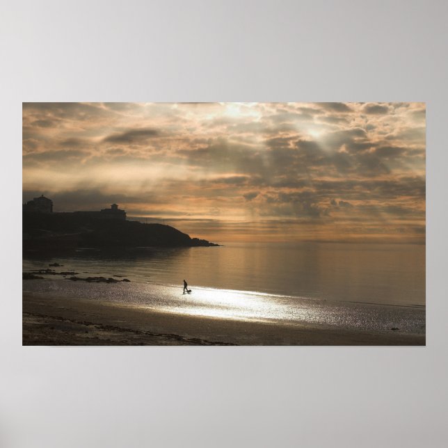 Spaziergang durch den Hund am Douglas Beach Poster (Vorne)