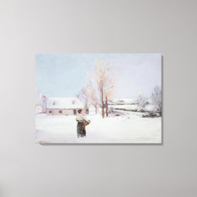 Spaziergang durch den Schnee Leinwanddruck (Vorderseite)