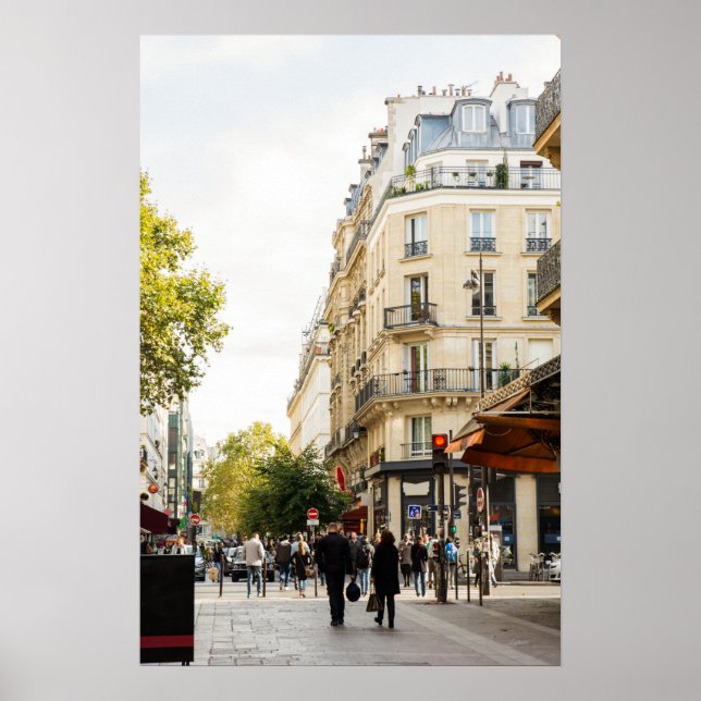 Spaziergang durch eine parisische Straße Poster (Vorne)