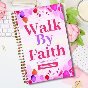 Spaziergang durch Faith Boho Christlich Teen Girl Notizbuch