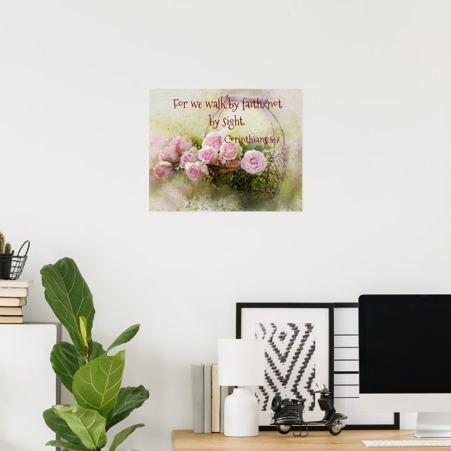 Spaziergang durch religiöse Blumenposter Poster (Heimbüro)