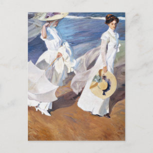 Spaziergang entlang der Küste von Joaquin Sorolla Postkarte