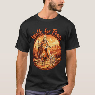 Spaziergang für den Frieden buddhistischer Mönch u T-Shirt