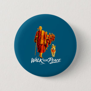 Spaziergang für den Frieden Zen-Buddhisten Mönche Button
