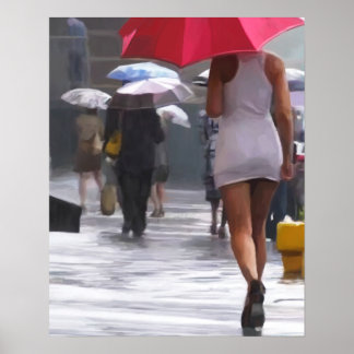 Spaziergang im Regen Poster