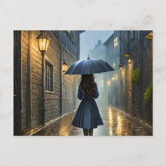 Spaziergang im Regen Postkarte