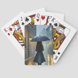 Spaziergang im Regen Spielkarten