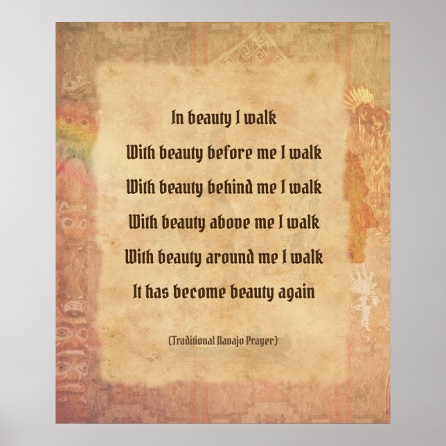 Spaziergang in Beauty Navajo Gebet Poster (Vorne)