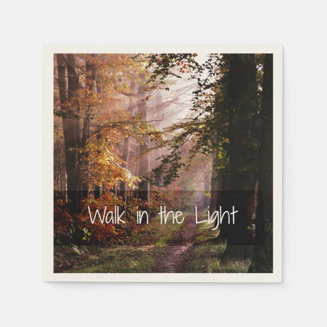 Spaziergang in der Light Bible Verse Serviette (Vorderseite)