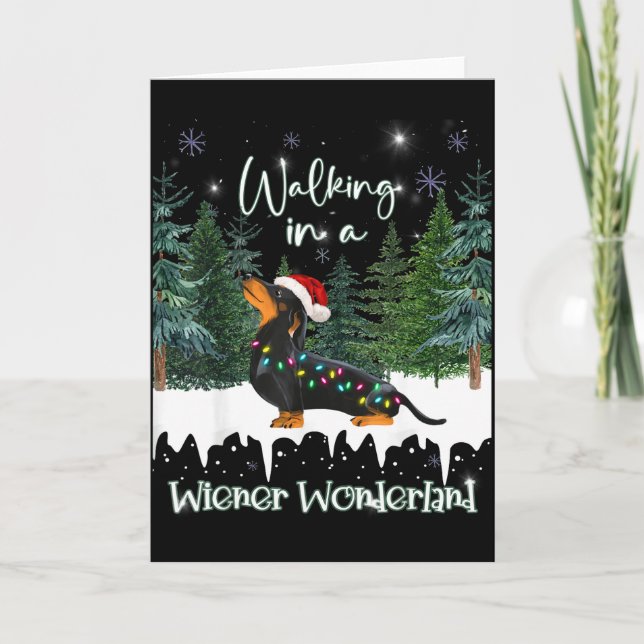Spaziergang in einem Wiener Wunderland Dachshund Karte (Vorderseite)