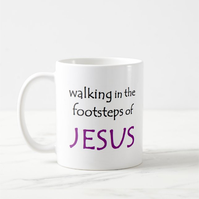 Spaziergang mit Jesus Kaffeetasse (Links)