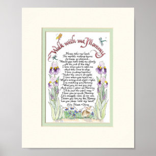 Spaziergang mit mir Mommy Wasserfarbe Personalisie Poster