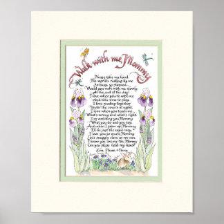 Spaziergang mit mir Mommy Wasserfarbe Personalisie Poster