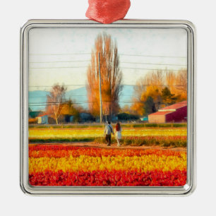 Spaziergänge durch Gold und Rote Felsen Ornament Aus Metall