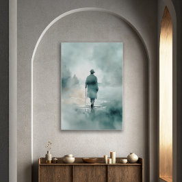 Spaziergänger im Nebel Poster