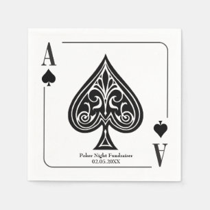 Spazio -Ace Spielkarte, Poker, Casino Serviette