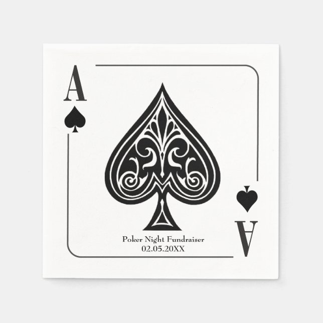 Spazio -Ace Spielkarte, Poker, Casino Serviette (Vorderseite)