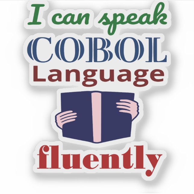 Speak Cobol Language Fluently Sticker (Vorderseite)