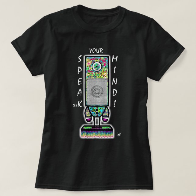 Speak(er) Ihr Mind-Motto (farbiger Cyclops-Roboter T-Shirt (Design vorne)