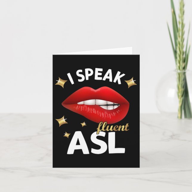 Speak Fluent Asl - Signage Language Deaf Awareness Karte (Vorderseite)