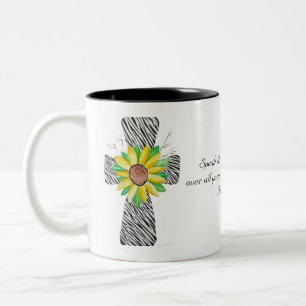 Speak Jesus Zebra Print Cross Zweifarbige Tasse