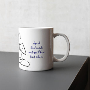 Speak Kind Worte Zitat Meditation Pose Tasse