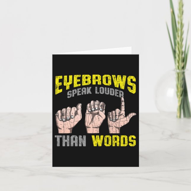 Speak lauter als Worte Taube Awareness Asl Fun Gif Karte (Vorderseite)