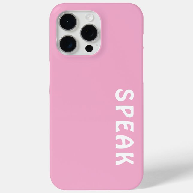 SPEAK Logo Soft Pink Case-Mate iPhone Hülle (Rückseite)