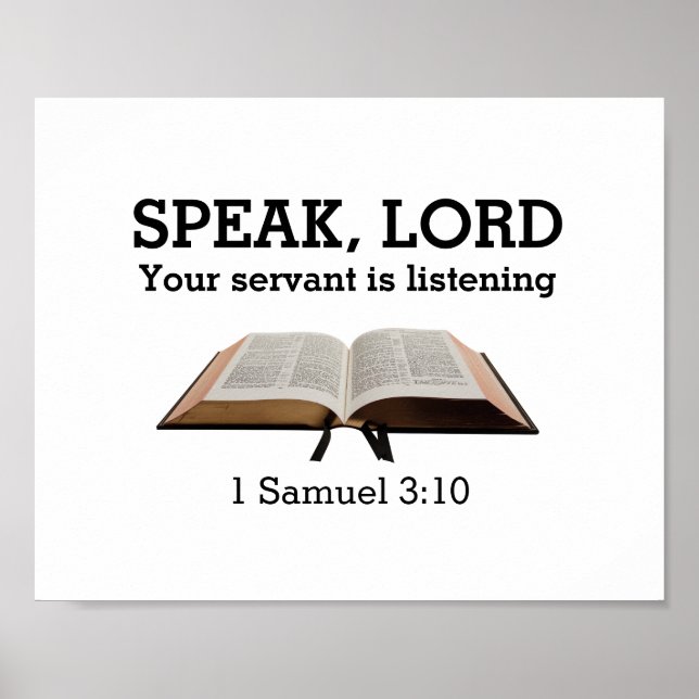 SPEAK LORD Samuel Bible Verse Christlich Poster (Vorne)
