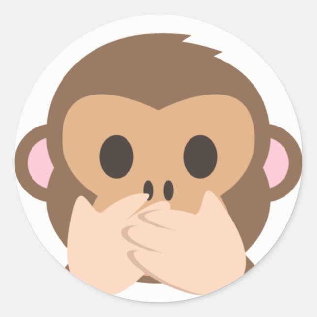 Speak-No-Evil-Affe Emoji Runder Aufkleber (Vorderseite)