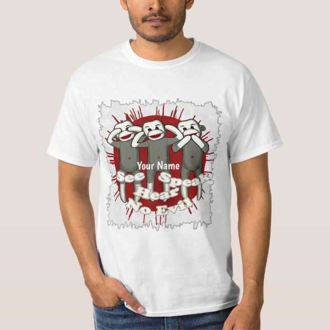 Speak No Evil Sock Monkeys t-shirt (Vorderseite)