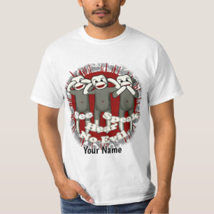Speak No Evil Sock Monkeys T-shirt personnalisé