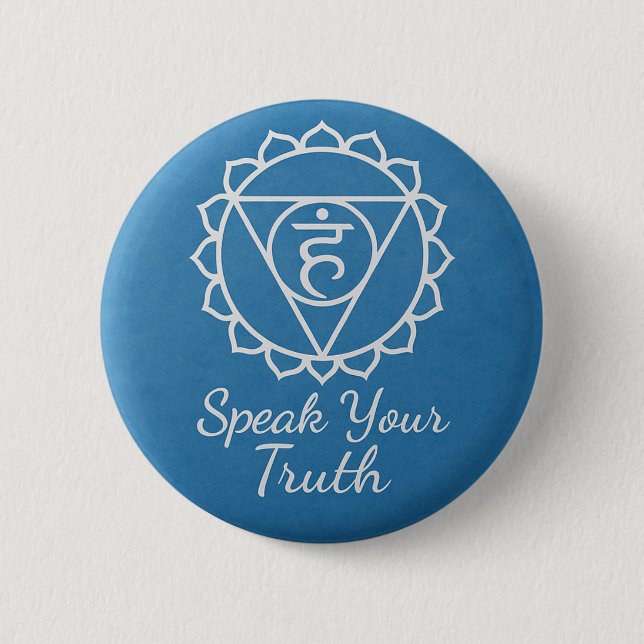 Speak Your Truth Throat Chakra Communication Button (Vorderseite)