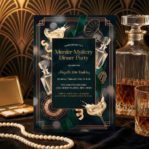 Speakeasy-Mord-Mysterium-Abend-Geburtstagsfeier Einladung