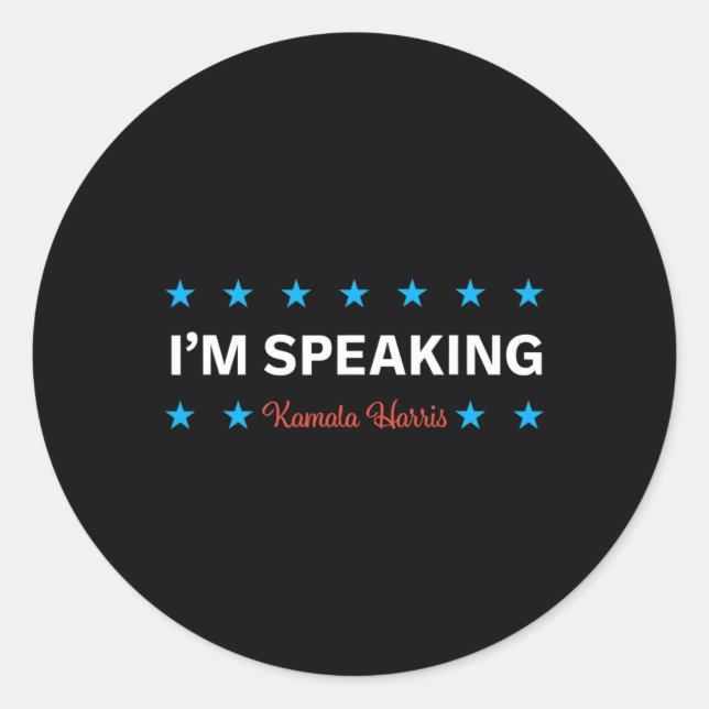 Speaking Kamala Harris Runder Aufkleber (Vorderseite)