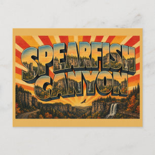 Spearfish Canyon SD Klippen Wasserfälle Wald Kunst Postkarte