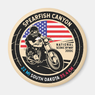 Spearfish Canyon South Dakota Motorrad Magnet